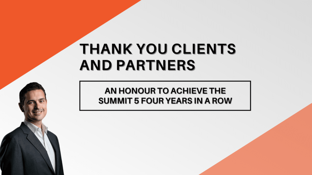 thank you clients and partners for Summit 5 award for mortgage brokers