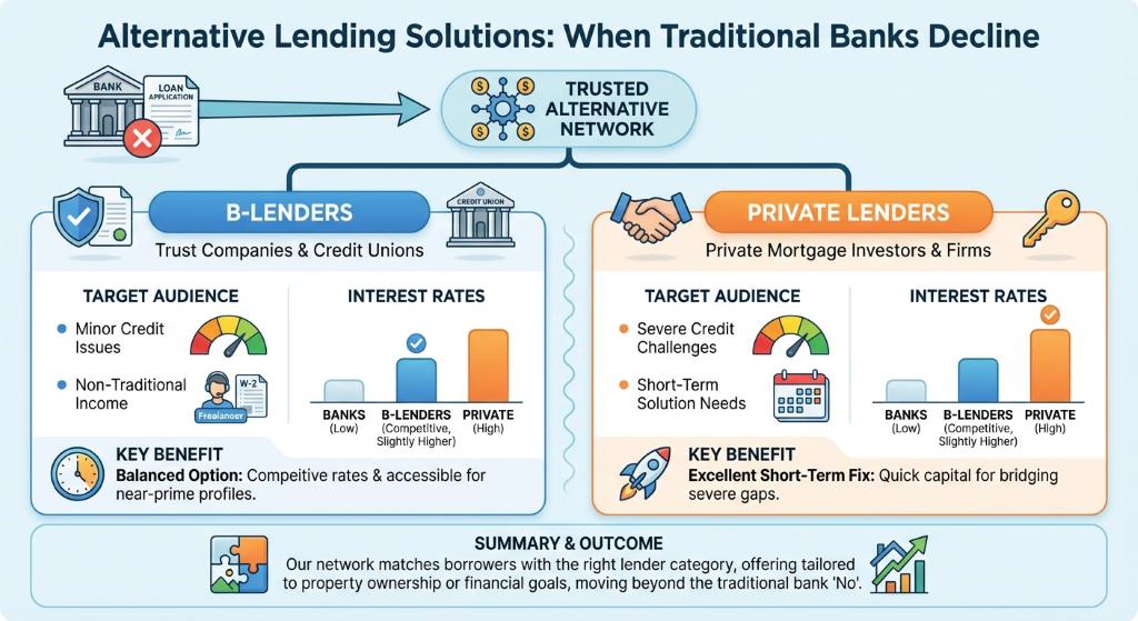 B-Lender and Private Mortgage Options for Poor Credit